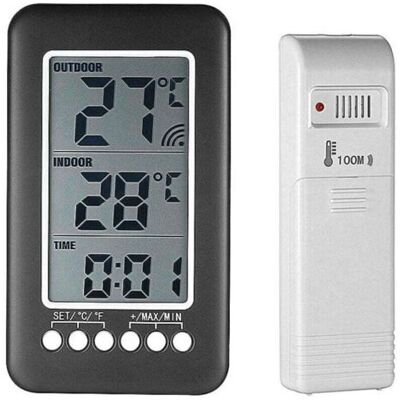 ABYSSE Thermomètre Interieur Exterieur Sans Fil Avec Horloge Numérique Station Meteo Sans Fil Avec Capteur Extérieur, Black Friday 2020 Moniteur De Température Affichage Lcd Intelligent ° C / ° F - Publicité ABYSSE Thermomètre Interieur Exterieur Sans Fil Avec Horloge Numérique Station Meteo Sans Fil Avec Capteur Extérieur, Black Friday 2020 Moniteur De Température Affichage Lcd Intelligent ° C / ° F - Publicité