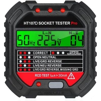 SANS MARQUE Testeur De Socket Ht107 Détecteur De Sortie Automatique Multifonction Rcd Avec Outil De Compteur De Jauge D'Affichage Lcd - Publicité SANS MARQUE Testeur De Socket Ht107 Détecteur De Sortie Automatique Multifonction Rcd Avec Outil De Compteur De Jauge D'Affichage Lcd - Publicité