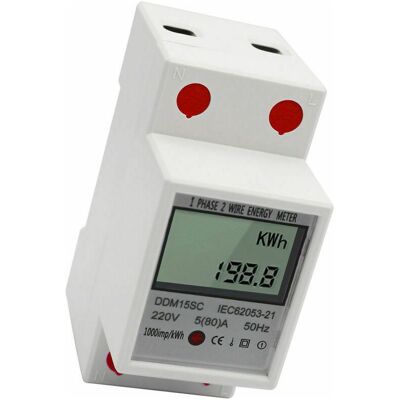 Vision Tigrezy Compteur Edf Compteur D'Énergie Monophasé À Rail Din À Affichage Numérique Lcd 5-80a 220v 50hz Moniteur De Consommation D'Énergie De Compteur Électronique Kwh Ddm15sc, Blanc - Publicité Vision Tigrezy Compteur Edf Compteur D'Énergie Monophasé À Rail Din À Affichage Numérique Lcd 5-80a 220v 50hz Moniteur De Consommation D'Énergie De Compteur Électronique Kwh Ddm15sc, Blanc - Publicité