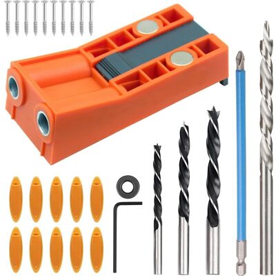 Vision Jeu De 28 Mèches À Onglet Pour Menuisiers, Positionnement Précis, Gabarit De Perçage D'Angle, Évacuation Facile Des Copeaux, Convient Au Perçage D'Assemblages De Bois. Publicité Vision Jeu De 28 Mèches À Onglet Pour Menuisiers, Positionnement Précis, Gabarit De Perçage D'Angle, Évacuation Facile Des Copeaux, Convient Au Perçage D'Assemblages De Bois. Publicité