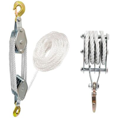 PELTOR Système Poulie Levage Avec Crochet Acier Galvanisé, Corde Nylon 20m, 2000kg Capacité Charge Palan Poulie, 2.5m Hauteur Levage Maximale Cordes Levage Manuel Pour Soulever Et Déplacer Charges Lourdes - Publicité PELTOR Système Poulie Levage Avec Crochet Acier Galvanisé, Corde Nylon 20m, 2000kg Capacité Charge Palan Poulie, 2.5m Hauteur Levage Maximale Cordes Levage Manuel Pour Soulever Et Déplacer Charges Lourdes - Publicité