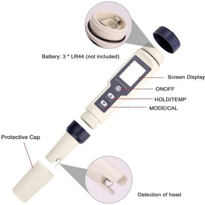 FLAMMKRAFT Appareil De Mesure Multiparamètres Professionnel 5 En 1 : Ph/ec/tds/salinité/thermomètre Numérique - Publicité FLAMMKRAFT Appareil De Mesure Multiparamètres Professionnel 5 En 1 : Ph/ec/tds/salinité/thermomètre Numérique - Publicité