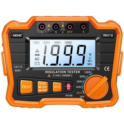 Scotch Testeur De Résistance D'Isolement Numérique 0,1 Mω-2000 Mω – Mégohmmètre Rétroéclairé Lcd – Tension De Sortie 100/250/500/1000 V – Résistance Isolée Ac 750 V - Publicité Scotch Testeur De Résistance D'Isolement Numérique 0,1 Mω-2000 Mω – Mégohmmètre Rétroéclairé Lcd – Tension De Sortie 100/250/500/1000 V – Résistance Isolée Ac 750 V - Publicité
