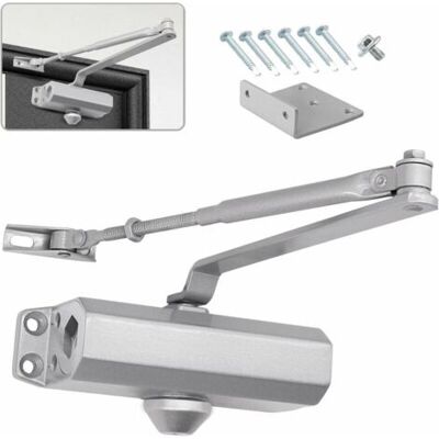 ABYSSE Ferme-porte Hydraulique Automatique Avec Dispositif D'Arrêt, Ferme Porte À Ressort Réglable, Tampon Fermé Usage Commercial Et Résidentiel Porte De 25-45 Kg (argent) - Publicité ABYSSE Ferme-porte Hydraulique Automatique Avec Dispositif D'Arrêt, Ferme Porte À Ressort Réglable, Tampon Fermé Usage Commercial Et Résidentiel Porte De 25-45 Kg (argent) - Publicité