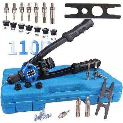 ABYSSE 110pc M3-m12 Pince A Riveter Pop Ensemble Avec Rivets Alu Pour Rivets Aveugles En Acier Inoxydable Alu Riveteuse Manuelle Professionnelle - Publicité ABYSSE 110pc M3-m12 Pince A Riveter Pop Ensemble Avec Rivets Alu Pour Rivets Aveugles En Acier Inoxydable Alu Riveteuse Manuelle Professionnelle - Publicité