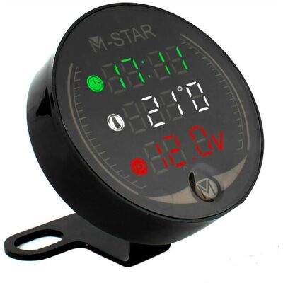 SANS MARQUE Voltmètre Atv Moto 4 En 1 + Horloge Électronique + Thermomètre + Chronomètre Testeur De Tension De Température Led Numérique, Noir - Publicité SANS MARQUE Voltmètre Atv Moto 4 En 1 + Horloge Électronique + Thermomètre + Chronomètre Testeur De Tension De Température Led Numérique, Noir - Publicité
