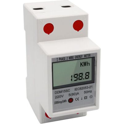 OEM Compteur D'Énergie Monophasé À Rail Din À Affichage Numérique Lcd 5 80a 220v 50hz Moniteur De Consommation D'Énergie De Compteur Électronique Kwh Ddm15sc - Publicité OEM Compteur D'Énergie Monophasé À Rail Din À Affichage Numérique Lcd 5 80a 220v 50hz Moniteur De Consommation D'Énergie De Compteur Électronique Kwh Ddm15sc - Publicité