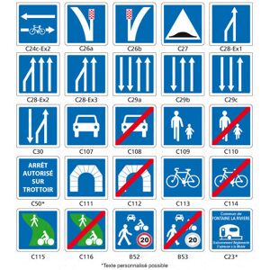 SIGNALETIQUE.BIZ FRANCE Panneaux Routier - Signaux D'Indication - Type C (c24c) - C26b - 500 X 500 Mm - Publicité SIGNALETIQUE.BIZ FRANCE Panneaux Routier - Signaux D'Indication - Type C (c24c) - C26b - 500 X 500 Mm - Publicité