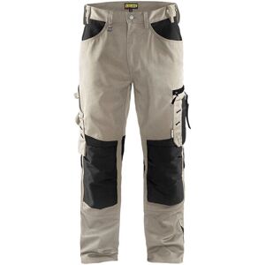 Blaklader - Pantalon De Travail Artisan Sans Poches Flottantes 1555 - Beige/noir 2xl - Fr(52) - Se(c58) - Courtes - Publicité Blaklader - Pantalon De Travail Artisan Sans Poches Flottantes 1555 - Beige/noir 2xl - Fr(52) - Se(c58) - Courtes - Publicité