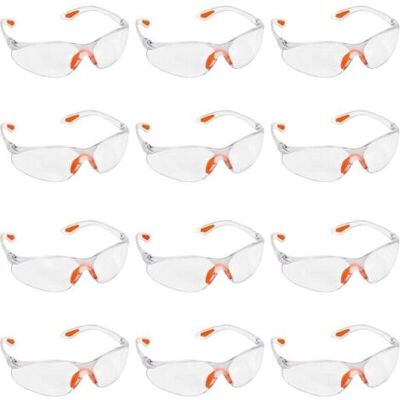 OEM Lot De 12 Lunettes De Sécurité Transparentes - Lunettes De Protection Avec Verres En Plastique, Pont-de-nez Et Embouts De Branches En Caoutchouc Pour Plus De Confort - Lunette Transparente Ppe - Publicité OEM Lot De 12 Lunettes De Sécurité Transparentes - Lunettes De Protection Avec Verres En Plastique, Pont-de-nez Et Embouts De Branches En Caoutchouc Pour Plus De Confort - Lunette Transparente Ppe - Publicité