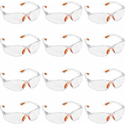 OEM Lot De 12 Lunettes De Sécurité Transparentes - Lunettes De Protection Avec Verres En Plastique, Pont-de-nez Et Embouts De Branches En Caoutchouc Pour Plus De Confort - Lunette Transparente Ppe - Publicité OEM Lot De 12 Lunettes De Sécurité Transparentes - Lunettes De Protection Avec Verres En Plastique, Pont-de-nez Et Embouts De Branches En Caoutchouc Pour Plus De Confort - Lunette Transparente Ppe - Publicité