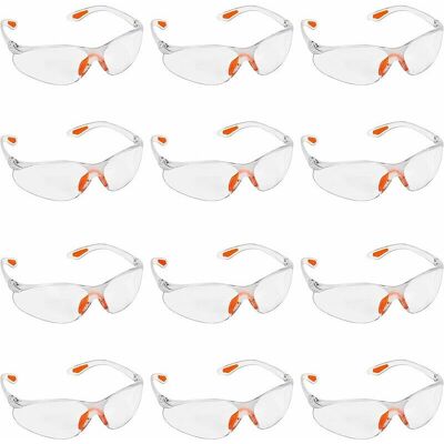 OEM Lot De 12 Lunettes De Sécurité Transparentes - Lunettes De Protection Avec Verres En Plastique, Pont-de-nez Et Embouts De Branches En Caoutchouc Pour Plus De Confort - Lunette Transparente Ppe - Publicité OEM Lot De 12 Lunettes De Sécurité Transparentes - Lunettes De Protection Avec Verres En Plastique, Pont-de-nez Et Embouts De Branches En Caoutchouc Pour Plus De Confort - Lunette Transparente Ppe - Publicité