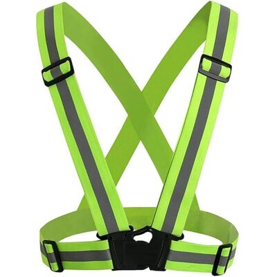 OEM Harnais De Sécurité Réfléchissant Haute Visibilité Réglable - Gilet Vert Fluorescent Unisexe - Publicité OEM Harnais De Sécurité Réfléchissant Haute Visibilité Réglable - Gilet Vert Fluorescent Unisexe - Publicité