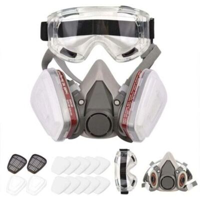 SANS MARQUE Respirateur Réutilisable Demi-masque 6200 Masque À Gaz Protection Respiratoire Respirateurs Avec Lunettes De Sécurité Pour Peinture Soudage À La Vapeur Organique Polissage Travail Du Bois Et Autres Pr - Publicité SANS MARQUE Respirateur Réutilisable Demi-masque 6200 Masque À Gaz Protection Respiratoire Respirateurs Avec Lunettes De Sécurité Pour Peinture Soudage À La Vapeur Organique Polissage Travail Du Bois Et Autres Pr - Publicité
