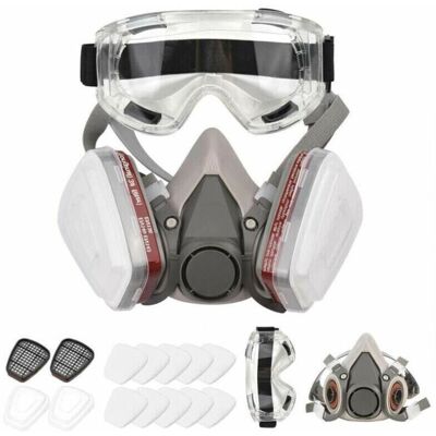OEM Respirateur Réutilisable Demi-masque 6200 Masque À Gaz Protection Respiratoire Respirateurs Avec Lunettes De Sécurité Pour Peinture Soudage À La Vapeur Organique Polissage Travail Du Bois Et Autres Pr - Publicité OEM Respirateur Réutilisable Demi-masque 6200 Masque À Gaz Protection Respiratoire Respirateurs Avec Lunettes De Sécurité Pour Peinture Soudage À La Vapeur Organique Polissage Travail Du Bois Et Autres Pr - Publicité