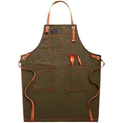 ALLAUVE Tablier En Denim À Bretelles Réglables Et Poches, Imperméable Et Résistant À L'Huile, Pour La Cuisine, Pour Femmes Et Hommes, Uniforme De Coiffeur - Publicité ALLAUVE Tablier En Denim À Bretelles Réglables Et Poches, Imperméable Et Résistant À L'Huile, Pour La Cuisine, Pour Femmes Et Hommes, Uniforme De Coiffeur - Publicité