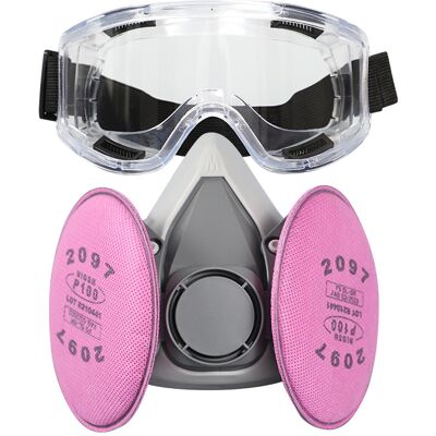 OEM Demi-masque Respiratoire Réutilisable, Filtre 2097 Et Lunettes De Protection, Bouchons D'Oreilles, Adapté À La Peinture, À La Poussière, Au Travail Du Bois Et Aux Vapeurs Organiques - Publicité OEM Demi-masque Respiratoire Réutilisable, Filtre 2097 Et Lunettes De Protection, Bouchons D'Oreilles, Adapté À La Peinture, À La Poussière, Au Travail Du Bois Et Aux Vapeurs Organiques - Publicité