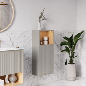 Bernstein - Meuble Colonne Armoire Suspendue Gris Soie Mat Mdf 42x95x24cm (lxhxp), Charnières Flexibles Gauche/droite - Beldivo Gris Soie Mat - Publicité Bernstein - Meuble Colonne Armoire Suspendue Gris Soie Mat Mdf 42x95x24cm (lxhxp), Charnières Flexibles Gauche/droite - Beldivo Gris Soie Mat - Publicité