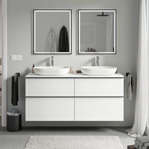 Bernstein - Meuble Sous Vasque Suspendu Salle De Bain Mdf Blanc Mat, Plan Vasque Blanc Mat, Poignée Métal Anthracite Mat - 120x46x62cm - Lavoa Blanc Mat, Anthracite Mat, Blanc Mat - Publicité Bernstein - Meuble Sous Vasque Suspendu Salle De Bain Mdf Blanc Mat, Plan Vasque Blanc Mat, Poignée Métal Anthracite Mat - 120x46x62cm - Lavoa Blanc Mat, Anthracite Mat, Blanc Mat - Publicité