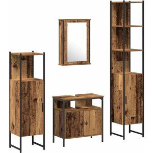 Vidaxl Ensemble De Mobilier De Salle De Bain 4 Pcs Bois Ancien - Publicité Vidaxl Ensemble De Mobilier De Salle De Bain 4 Pcs Bois Ancien - Publicité
