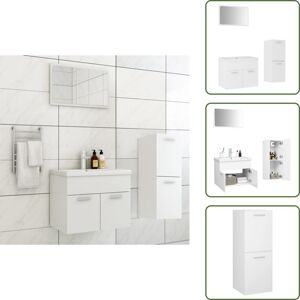 VIDAXL Ensemble De Meubles De Salle De Bain Blanc Aggloméré - Meuble De Salle De Bain - Ensemble Meuble Salle De Bain - Vanity Unit - Lavabo Suspendu - Miroir Salle De Bain - Publicité VIDAXL Ensemble De Meubles De Salle De Bain Blanc Aggloméré - Meuble De Salle De Bain - Ensemble Meuble Salle De Bain - Vanity Unit - Lavabo Suspendu - Miroir Salle De Bain - Publicité