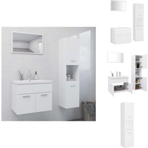 VIDAXL Ensemble De Meubles De Salle De Bain Blanc Aggloméré - Meuble De Salle De Bain - Ensemble Meuble Salle De Bain - Vanity Unit - Lavabo Suspendu - Miroir Salle De Bain - Publicité VIDAXL Ensemble De Meubles De Salle De Bain Blanc Aggloméré - Meuble De Salle De Bain - Ensemble Meuble Salle De Bain - Vanity Unit - Lavabo Suspendu - Miroir Salle De Bain - Publicité