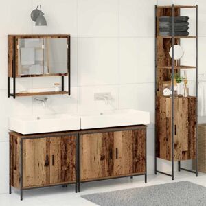 Vidaxl - Ensemble De Mobilier De Salle De Bain Avec Porte 4 Pcs Marron - Publicité Vidaxl - Ensemble De Mobilier De Salle De Bain Avec Porte 4 Pcs Marron - Publicité