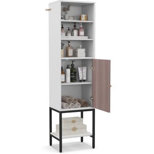 Costway - Meuble Colonne De Salle De Bain 38 X 30 X 145 Cm, Meuble Wc Rangement Sur Pied Avec Grand Placard & 3 Compartiments & Étagère Réglable, Blanc - Publicité Costway - Meuble Colonne De Salle De Bain 38 X 30 X 145 Cm, Meuble Wc Rangement Sur Pied Avec Grand Placard & 3 Compartiments & Étagère Réglable, Blanc - Publicité