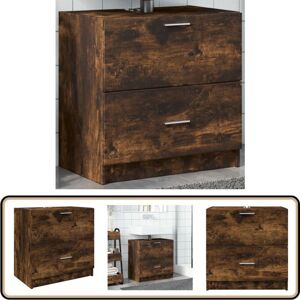 Vidaxl - Meuble d'évier chêne fumé 59x37x59 cm bois d'ingénierie - Meubles De Salle De Bain - Armoire De Lavabo - Meuble Vasque - Rangement Salle De - Publicité Vidaxl - Meuble d'évier chêne fumé 59x37x59 cm bois d'ingénierie - Meubles De Salle De Bain - Armoire De Lavabo - Meuble Vasque - Rangement Salle De - Publicité