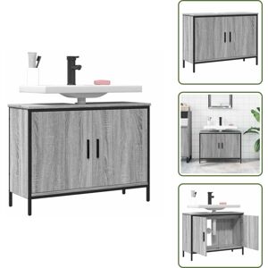 VIDAXL The Living Store - Armoire Lavabo De Salle De Bain Sonoma Gris 80x30x60 Cm - Meuble Lavabo - Armoire Salle De Bain - Placard Lavabo - Meuble Salle De Bain - Rangement Salle De Bain - Publicité VIDAXL The Living Store - Armoire Lavabo De Salle De Bain Sonoma Gris 80x30x60 Cm - Meuble Lavabo - Armoire Salle De Bain - Placard Lavabo - Meuble Salle De Bain - Rangement Salle De Bain - Publicité
