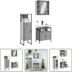 VIDAXL The Living Store - Ensemble D'Armoires De Salle De Bain 3 Pcs Sonoma Gris - Meubles De Salle De Bain - Ensemble Meuble Salle De Bain - Armoire Salle De Bain - Miroir Salle De Bain - Rangement Salle De B - Publicité VIDAXL The Living Store - Ensemble D'Armoires De Salle De Bain 3 Pcs Sonoma Gris - Meubles De Salle De Bain - Ensemble Meuble Salle De Bain - Armoire Salle De Bain - Miroir Salle De Bain - Rangement Salle De B - Publicité