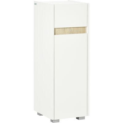 ARRIGONI Meuble De Salle De Bain Avec Tiroir Et Placard Etagere Reglable Bois 30x33x88 Cm Blanc - Publicité ARRIGONI Meuble De Salle De Bain Avec Tiroir Et Placard Etagere Reglable Bois 30x33x88 Cm Blanc - Publicité
