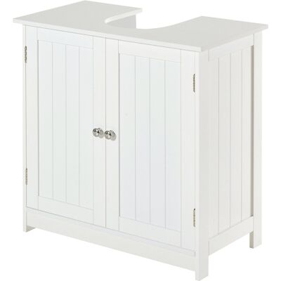 HEAT Meuble Bas De Salle De Bain À 2 Portes, Étagère Réglable, Résistant À L'Humidité, 60 X 30 X 60 Cm, Blanc - Publicité HEAT Meuble Bas De Salle De Bain À 2 Portes, Étagère Réglable, Résistant À L'Humidité, 60 X 30 X 60 Cm, Blanc - Publicité