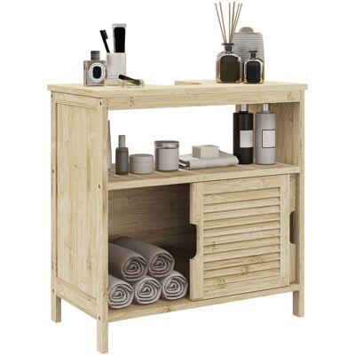 Generic Meuble Sous Lavabo En Bambou, Meuble De Rangement Pour Salle De Bain Avec 2 Portes, 60 X 30 X 60 Cm, Bois Naturel - Publicité Generic Meuble Sous Lavabo En Bambou, Meuble De Rangement Pour Salle De Bain Avec 2 Portes, 60 X 30 X 60 Cm, Bois Naturel - Publicité