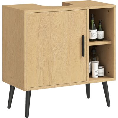 Generic Meuble Sous Lavabo Salle De Bain Avec Porte À Fermeture Progressive Et Étagère Réglable, 60 X 30 X 59,5 Cm, Chêne - Publicité Generic Meuble Sous Lavabo Salle De Bain Avec Porte À Fermeture Progressive Et Étagère Réglable, 60 X 30 X 59,5 Cm, Chêne - Publicité