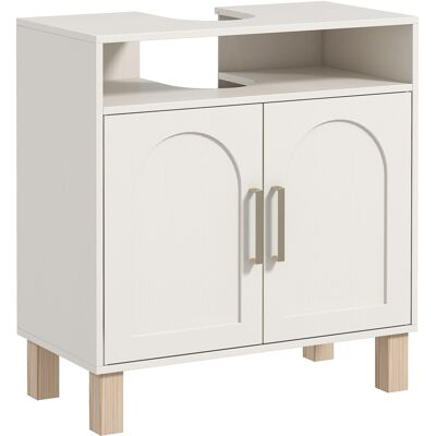 Generic Meuble Salle De Bain Sous Lavabo Meuble Sous Lavabo Placard 2 Portes Avec Étagère Réglable 60 X 30 X 63 Cm Blanc - Publicité Generic Meuble Salle De Bain Sous Lavabo Meuble Sous Lavabo Placard 2 Portes Avec Étagère Réglable 60 X 30 X 63 Cm Blanc - Publicité