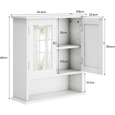 OEM Armoire De Salle De Bain Avec Miroir, Armoire À Pharmacie Blanche Avec Étagère Réglable, Meuble De Toilette Dans La Buanderie Et La Cuisine - Publicité OEM Armoire De Salle De Bain Avec Miroir, Armoire À Pharmacie Blanche Avec Étagère Réglable, Meuble De Toilette Dans La Buanderie Et La Cuisine - Publicité