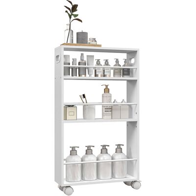 ARRIGONI Desserte De Cuisine Et Salle De Bain 3 Niveaux Avec Roulettes Blanc - Publicité ARRIGONI Desserte De Cuisine Et Salle De Bain 3 Niveaux Avec Roulettes Blanc - Publicité