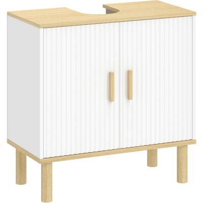 Generic Meuble Sous Lavabo, Meuble De Salle De Bain Avec 2 Portes Et Étagère Réglable, 60 X 30 X 61 Cm, Blanc - Publicité Generic Meuble Sous Lavabo, Meuble De Salle De Bain Avec 2 Portes Et Étagère Réglable, 60 X 30 X 61 Cm, Blanc - Publicité