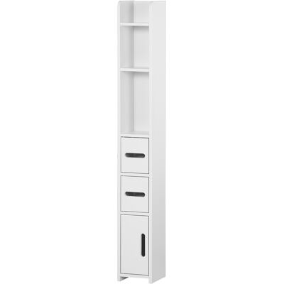 HEAT Armoire De Salle De Bains Haute, Meuble Wc Avec Étagères Et Compartiments – 15 X 17 X 120 Cm, Blanche - Publicité HEAT Armoire De Salle De Bains Haute, Meuble Wc Avec Étagères Et Compartiments – 15 X 17 X 120 Cm, Blanche - Publicité