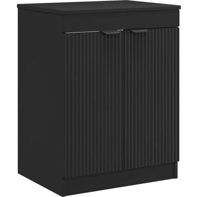 Armoire De Salle De Bain Noir 54 X 41 X 70 Cm Bois D'Ingénierie Vidaxl - Publicité Armoire De Salle De Bain Noir 54 X 41 X 70 Cm Bois D'Ingénierie Vidaxl - Publicité