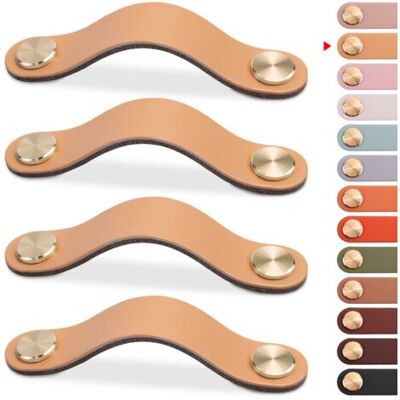 SCORPIO 4pcs Poignée Meuble Cuir, Bouton Porte Placard Poignee Cuir Bouton De Tiroir, Poignee De Meuble Vintage Pour Armoires, Commode, Cuisine, Salle De Bain (beige, 160mm) - Publicité SCORPIO 4pcs Poignée Meuble Cuir, Bouton Porte Placard Poignee Cuir Bouton De Tiroir, Poignee De Meuble Vintage Pour Armoires, Commode, Cuisine, Salle De Bain (beige, 160mm) - Publicité