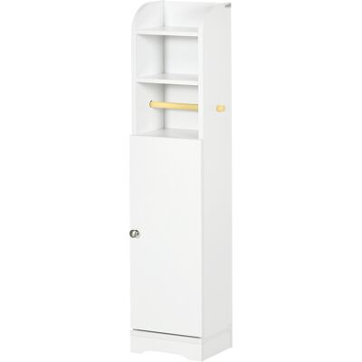 HEAT Meuble Vasque De Salle De Bain Avec 1 Étagère Ouverte, 2 Compartiments Et 1 Placard, 23 X 18 X 100 Cm, Blanc - Publicité HEAT Meuble Vasque De Salle De Bain Avec 1 Étagère Ouverte, 2 Compartiments Et 1 Placard, 23 X 18 X 100 Cm, Blanc - Publicité