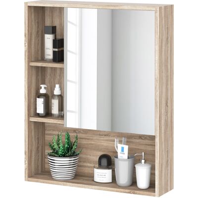 Generic Armoire Murale De Salle De Bain À Miroir Avec Étagères Réglables, Placard Gain De Place À Fixation Murale, 60x15x76 Cm, Couleur Chêne - Publicité Generic Armoire Murale De Salle De Bain À Miroir Avec Étagères Réglables, Placard Gain De Place À Fixation Murale, 60x15x76 Cm, Couleur Chêne - Publicité