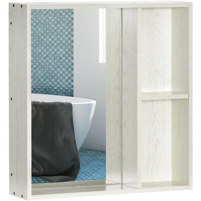 OEM Armoire De Toilette Avec Miroir Et Étagères, Meuble De Salle De Bain De Style Moderne, 63 X 15 X 65 Cm, Blanc - Publicité OEM Armoire De Toilette Avec Miroir Et Étagères, Meuble De Salle De Bain De Style Moderne, 63 X 15 X 65 Cm, Blanc - Publicité
