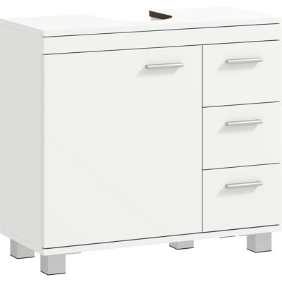 Generic Meuble Sous Lavabo, Meuble De Salle De Bain Avec 3 Tiroirs Et Porte À Fermeture Amortie, 70 X 30 X 64 Cm, Blanc - Publicité Generic Meuble Sous Lavabo, Meuble De Salle De Bain Avec 3 Tiroirs Et Porte À Fermeture Amortie, 70 X 30 X 64 Cm, Blanc - Publicité