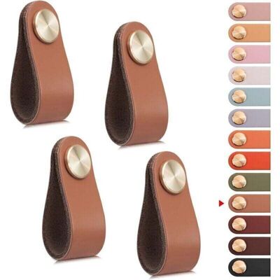 ACKERMAN 4pcs Poignée Meuble Cuir, Bouton Porte Placard Poignee Cuir Bouton De Tiroir, Poignee De Meuble Vintage Pour Armoires, Commode, Cuisine, Salle De Bain (café Clair, Monotrou) - Publicité ACKERMAN 4pcs Poignée Meuble Cuir, Bouton Porte Placard Poignee Cuir Bouton De Tiroir, Poignee De Meuble Vintage Pour Armoires, Commode, Cuisine, Salle De Bain (café Clair, Monotrou) - Publicité