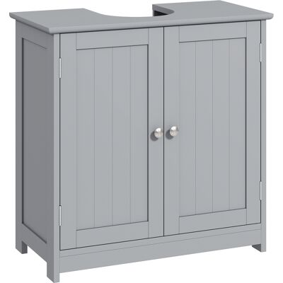 Generic Meuble Salle De Bain Sous Lavabo - Meuble Sous-vasque - Placard 2 Portes Avec Étagère 60l X 30l X 60h Cm - En Bois Gris - Publicité Generic Meuble Salle De Bain Sous Lavabo - Meuble Sous-vasque - Placard 2 Portes Avec Étagère 60l X 30l X 60h Cm - En Bois Gris - Publicité