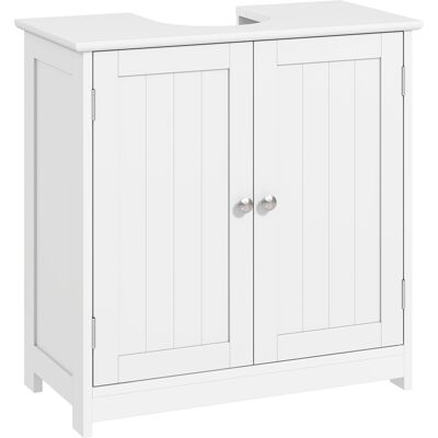 Generic Kleankin Meuble Salle De Bain Sous Lavabo - Meuble Sous-vasque - Placard 2 Portes Avec Étagère - Dim. 60l X 30l X 60h Cm - En Bois Blanc - Publicité Generic Kleankin Meuble Salle De Bain Sous Lavabo - Meuble Sous-vasque - Placard 2 Portes Avec Étagère - Dim. 60l X 30l X 60h Cm - En Bois Blanc - Publicité