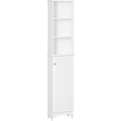 OEM Meuble Colonne Salle De Bain 3 Niches Placard Porte Persienne 3 Étagères Mdf Panneaux De Particules Blanc - Publicité OEM Meuble Colonne Salle De Bain 3 Niches Placard Porte Persienne 3 Étagères Mdf Panneaux De Particules Blanc - Publicité